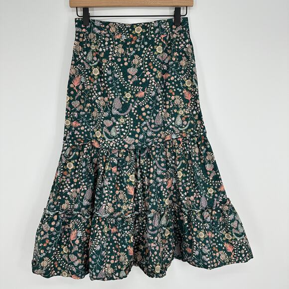 Antonio Melani X Liberty Art Fabric Ruby Skirt Midi Floral Tiered Womens 2 - Picture 1 of 6